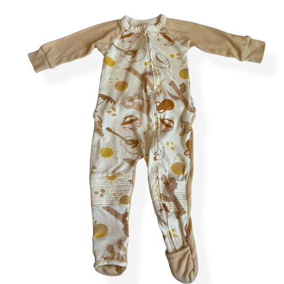 Goumi Zipper Footie Bamboo Organic Cotton Canyon Western Sleeper 12-18 months - Picture 1 of 14
